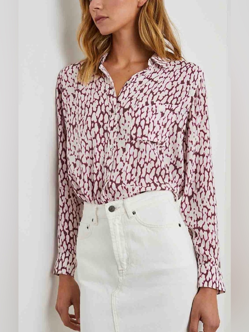 Rails Josephine button front pink static leopard S
